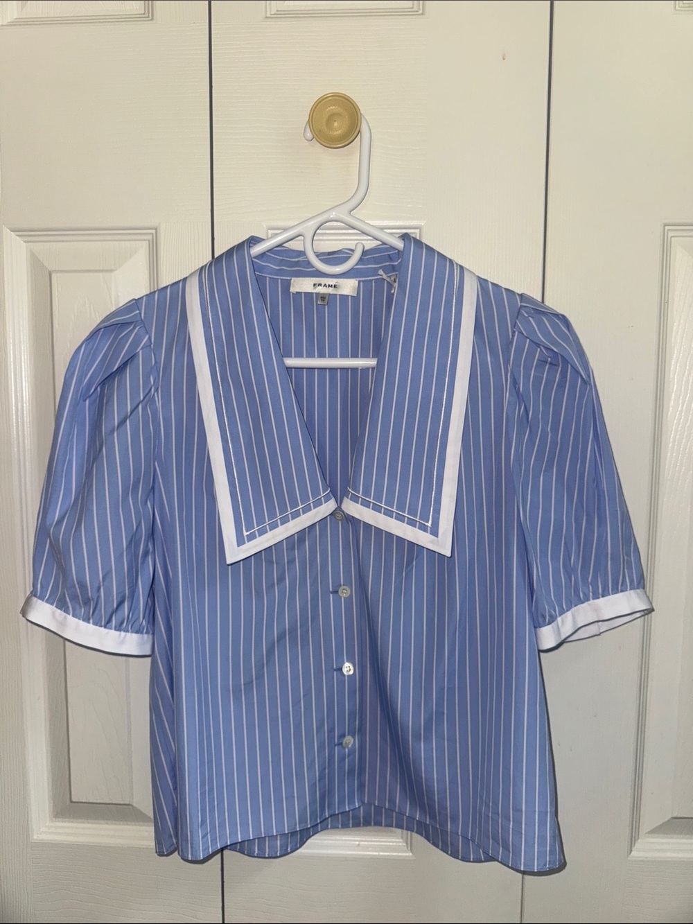 FRAME Stripe Sailor Blouse - Picture 6 of 8